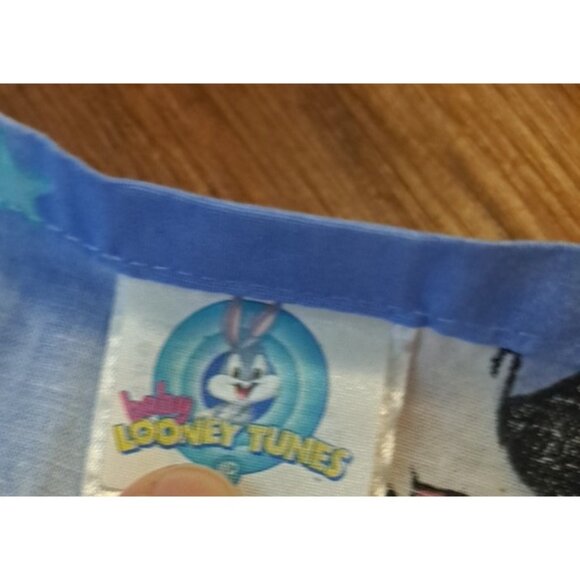 Vintage Baby Looney Tunes Window Valance Blue Nursery Bugs Bunny Cartoon 68x13 - Picture 4 of 5